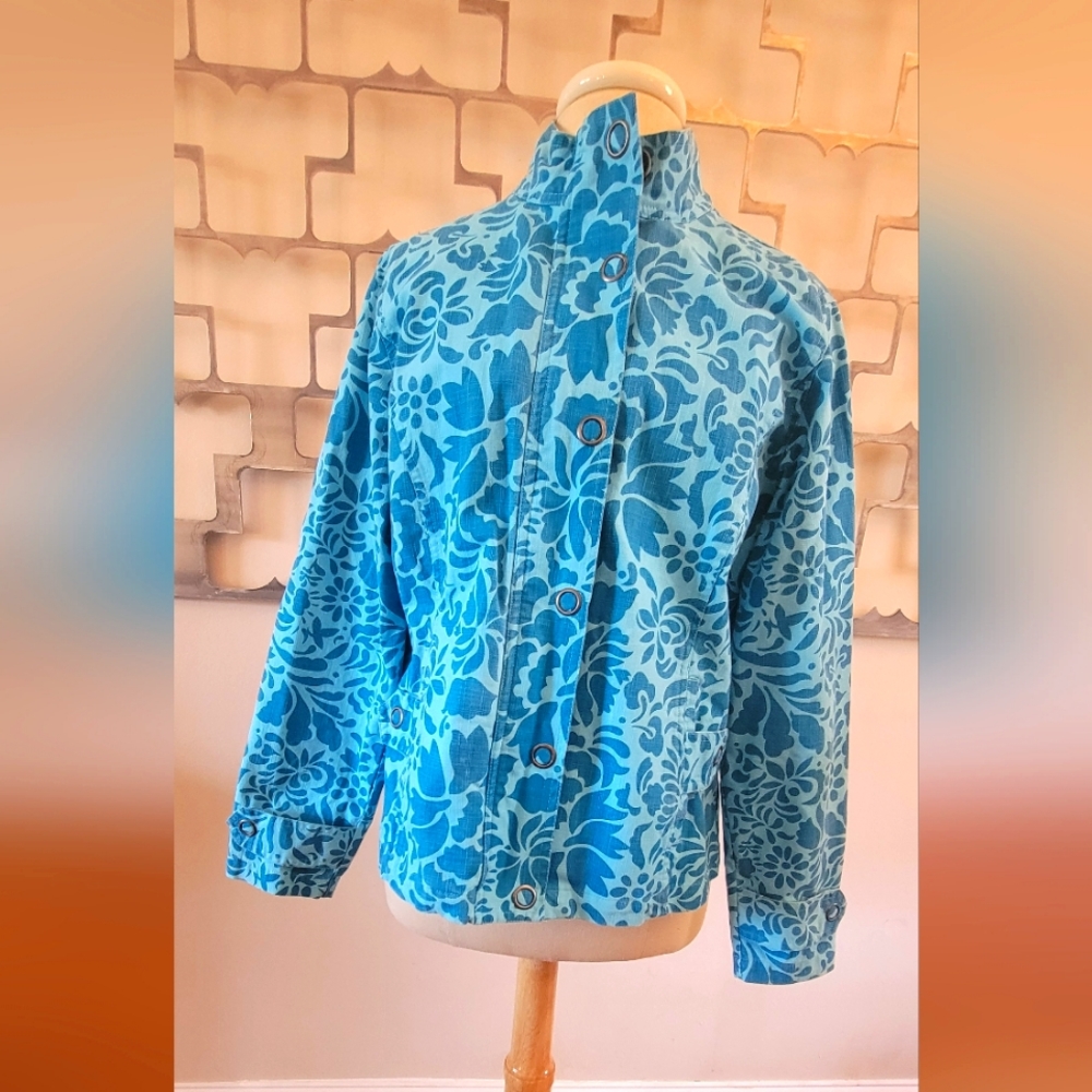 Coldwater Creek jacket, size S, turquoise-blue